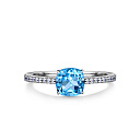 Кольцо из белого золота с бриллиантами, топазом