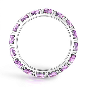 Кольцо из белого золота с сапфирами