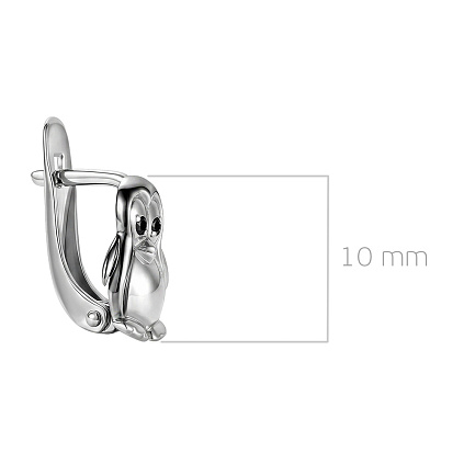 Серьги детские из серебра с фианитом