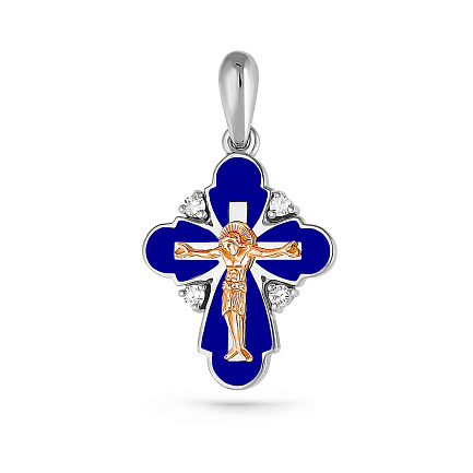 Крест из серебра с бриллиантами