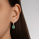 Серьги с английским замком из желтого золота с бриллиантами