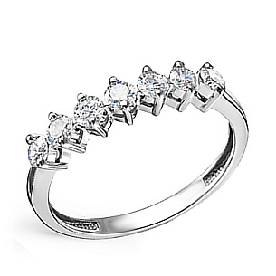 Кольцо из белого золота с бриллиантами