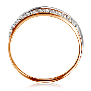 Кольцо из красного золота с фианитом