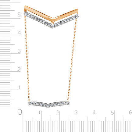 Кольцо из красного золота с фианитом