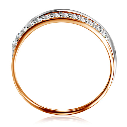 Кольцо из красного золота с фианитом