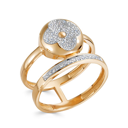 Кольцо из красного золота с бриллиантами