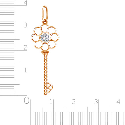 Подвеска из красного золота с фианитом