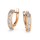 Серьги с английским замком из красного золота с бриллиантами