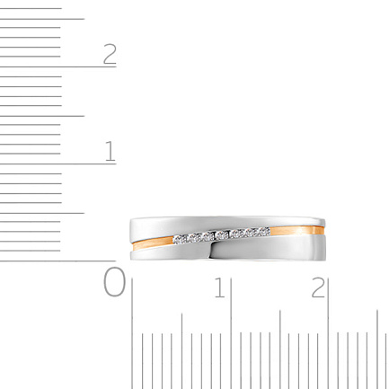 Кольцо обручальное из белого золота