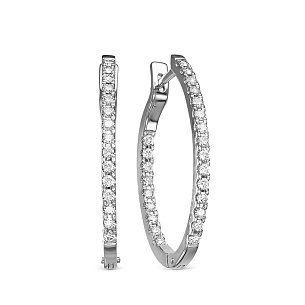 Серьги из белого золота с бриллиантом