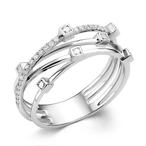 Кольцо из белого золота с бриллиантами