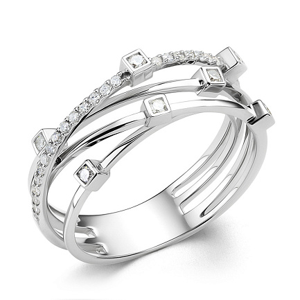 Кольцо из белого золота с бриллиантами