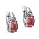 Серьги с английским замком из серебра с фианитами