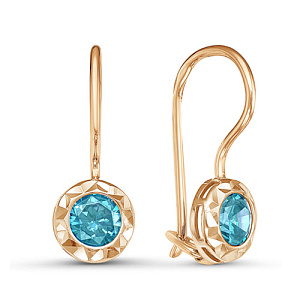 Серьги с французским замком из серебра с фианитами