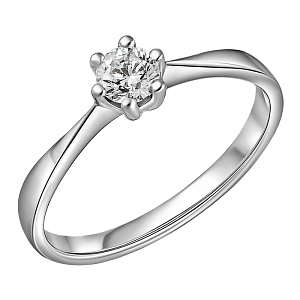 Кольцо из белого золота с бриллиантом