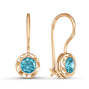 Серьги с французским замком из серебра с фианитом