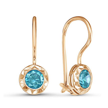 Серьги с французским замком из серебра с фианитами