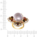 Кольцо из желтого золота с бриллиантами, жемчугом