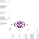 Кольцо из красного золота с бриллиантами, аметистом