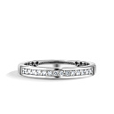 Кольцо обручальное из белого золота с бриллиантами