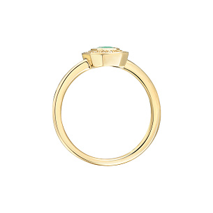 Золотое кольцо с бриллиантами, изумрудом