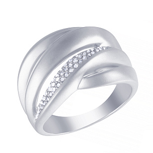 Кольцо из серебра с фианитом