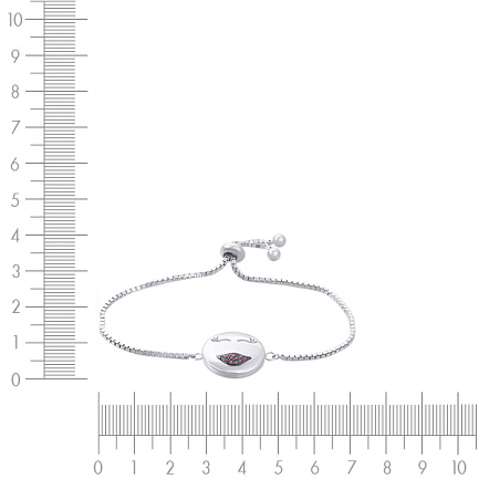 Браслет декоративный из серебра с фианитом