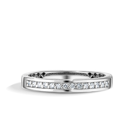 Кольцо обручальное из белого золота с бриллиантами