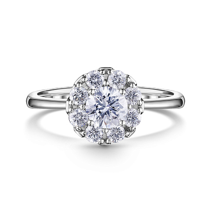 Кольцо из белого золота с бриллиантами