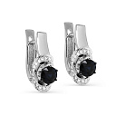 Серьги с английским замком из белого золота с бриллиантами