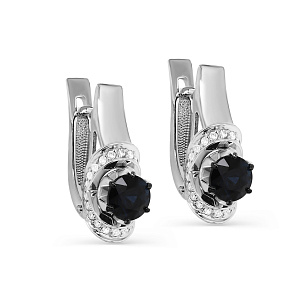 Серьги с английским замком из белого золота