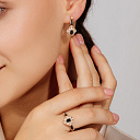 Кольцо из красного золота с бриллиантами, сапфиром