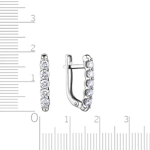 Серьги с английским замком из белого золота с бриллиантами