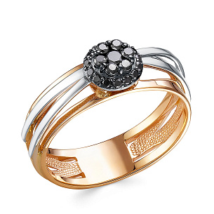 Кольцо из комбинированного золота с бриллиантом