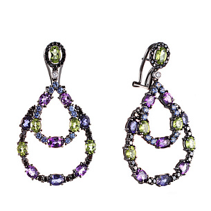 Серьги из золота с сапфиром