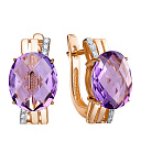 Серьги с английским замком из красного золота с бриллиантами