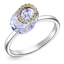 Кольцо из серебра с позолотой, фианитом