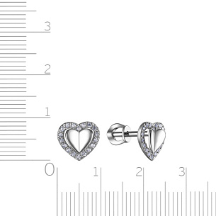 Пусеты из серебра с фианитом