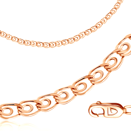 Цепь автомат из серебра с позолотой, плетение love