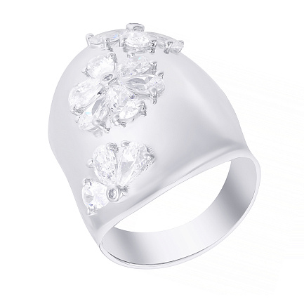 Кольцо из серебра с фианитом