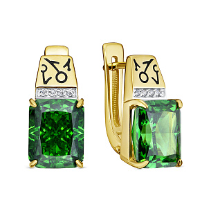 Серьги с английским замком из серебра с фианитами