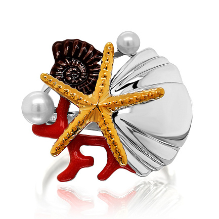 Кольцо из серебра с жемчугом