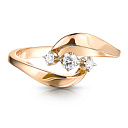 Кольцо из красного золота с бриллиантами