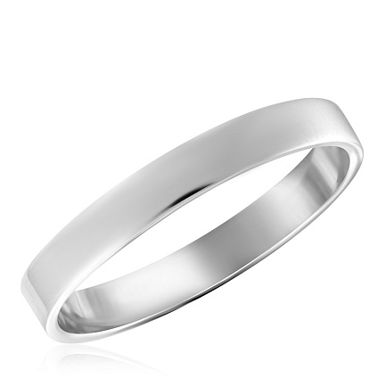 Кольцо обручальное из белого золота