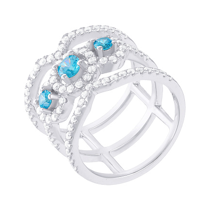 Кольцо из серебра с фианитом