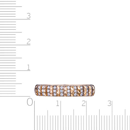Кольцо из красного золота с фианитом