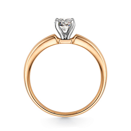 Кольцо из красного золота с бриллиантом