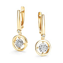 Серьги с английским замком из желтого золота