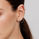 Серьга одиночная из серебра с фианитами