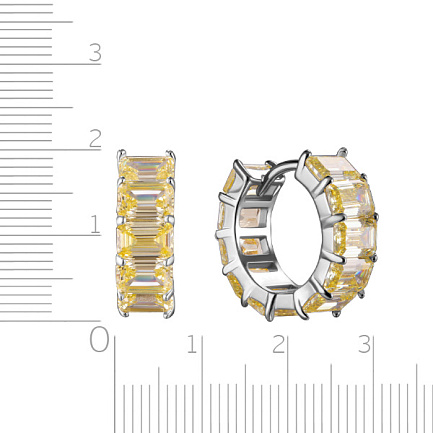 Серьги из серебра с фианитом